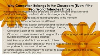 Effective Correction and Feedback Strategies in TEFL Classrooms for ...