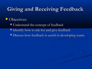 Giving and receiving feedback | PPT