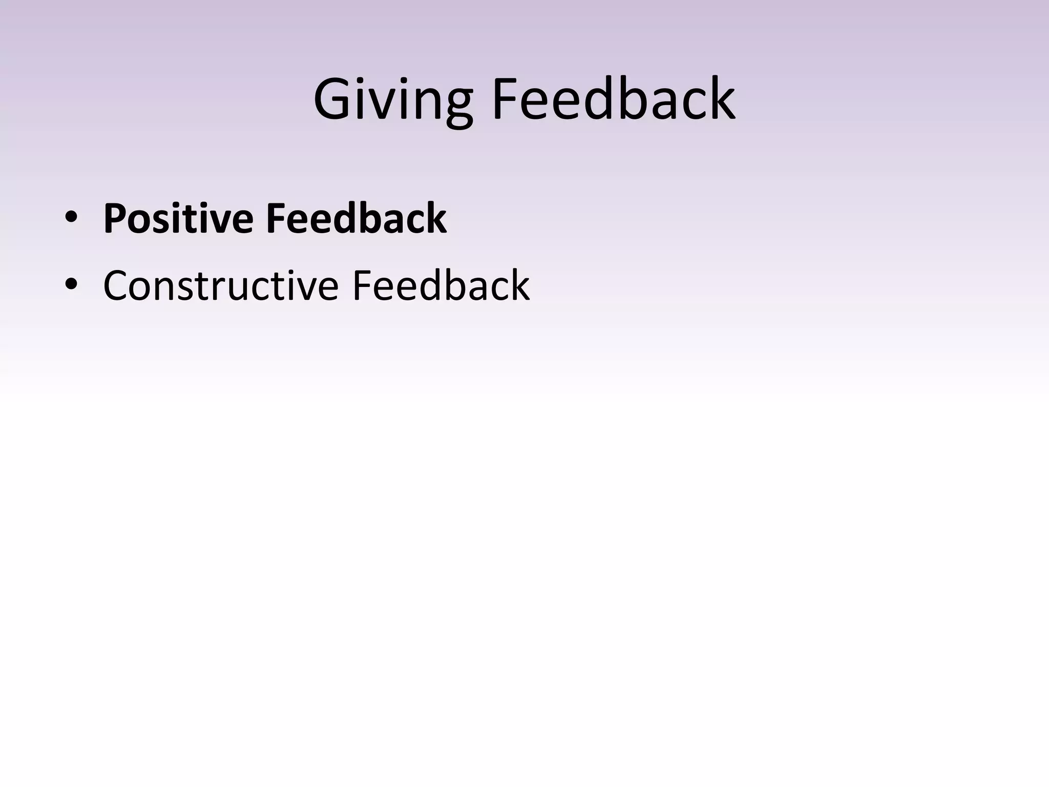 Giving and receiving feedback | PPTX