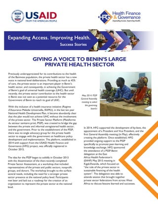 Giving a Voice to Benin’s Large Private Health Sector | PDF