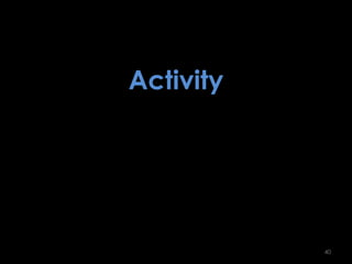 Practice your Presentation Test your PowerPoint before giving itLearn how to move from slide to slideUse the “B” key (or the “W”) Don’t be locked to your PPT or the podiumUse numbers to navigate your slidesHave a “plan B” if the technology fails