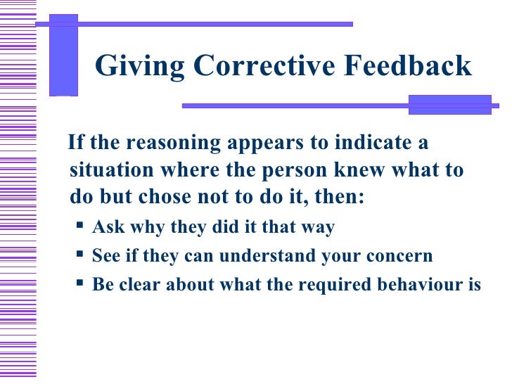 Giving Corrective Feedback