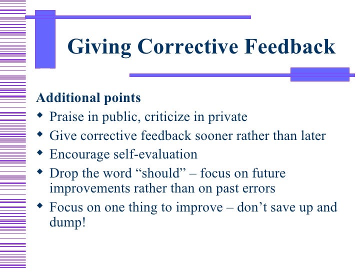 Giving Corrective Feedback