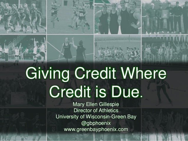 Giving credit where credit is due ppt