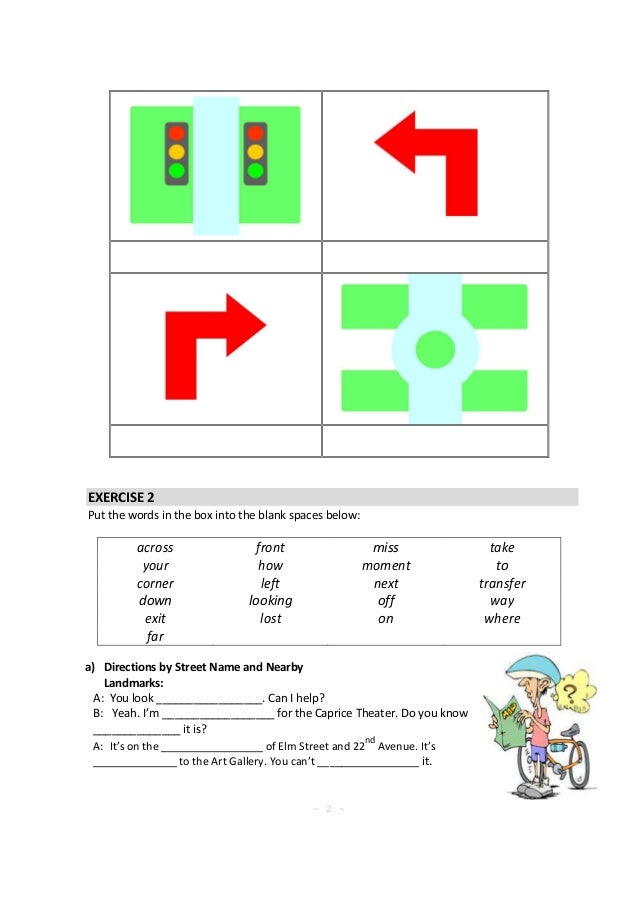Giving directions Activities ESL