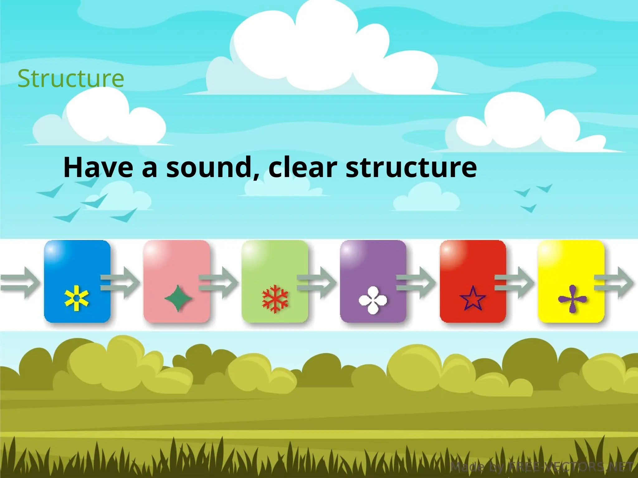 Structure
Have a sound, clear structure
 