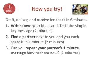 Giving soil a voice: key messaging and pitching  