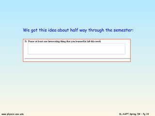 We got this idea about half way through the semester: 