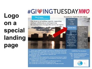 Logo
on a
special
landing
page
 