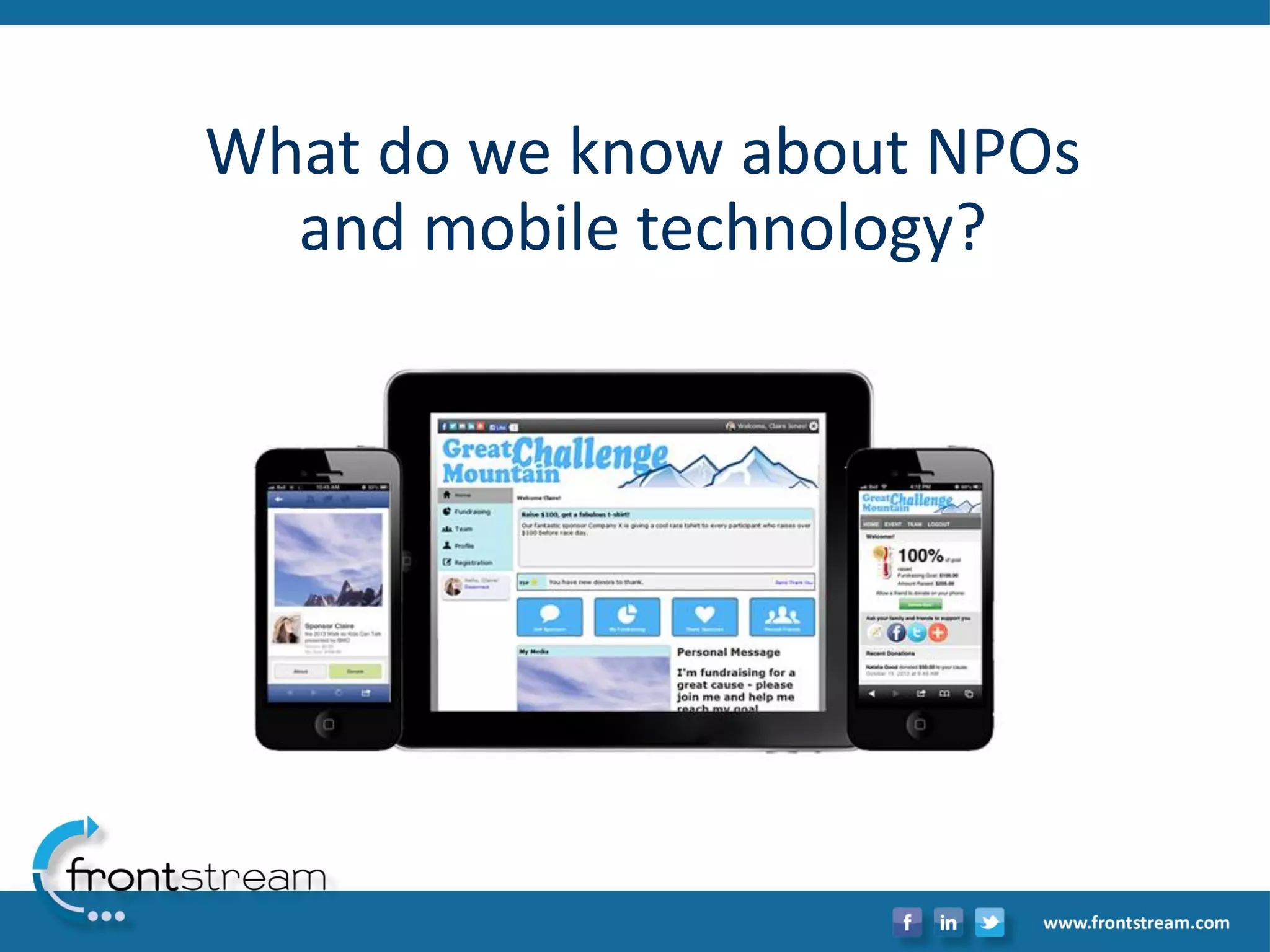 What do we know about NPOs and mobile technology?  