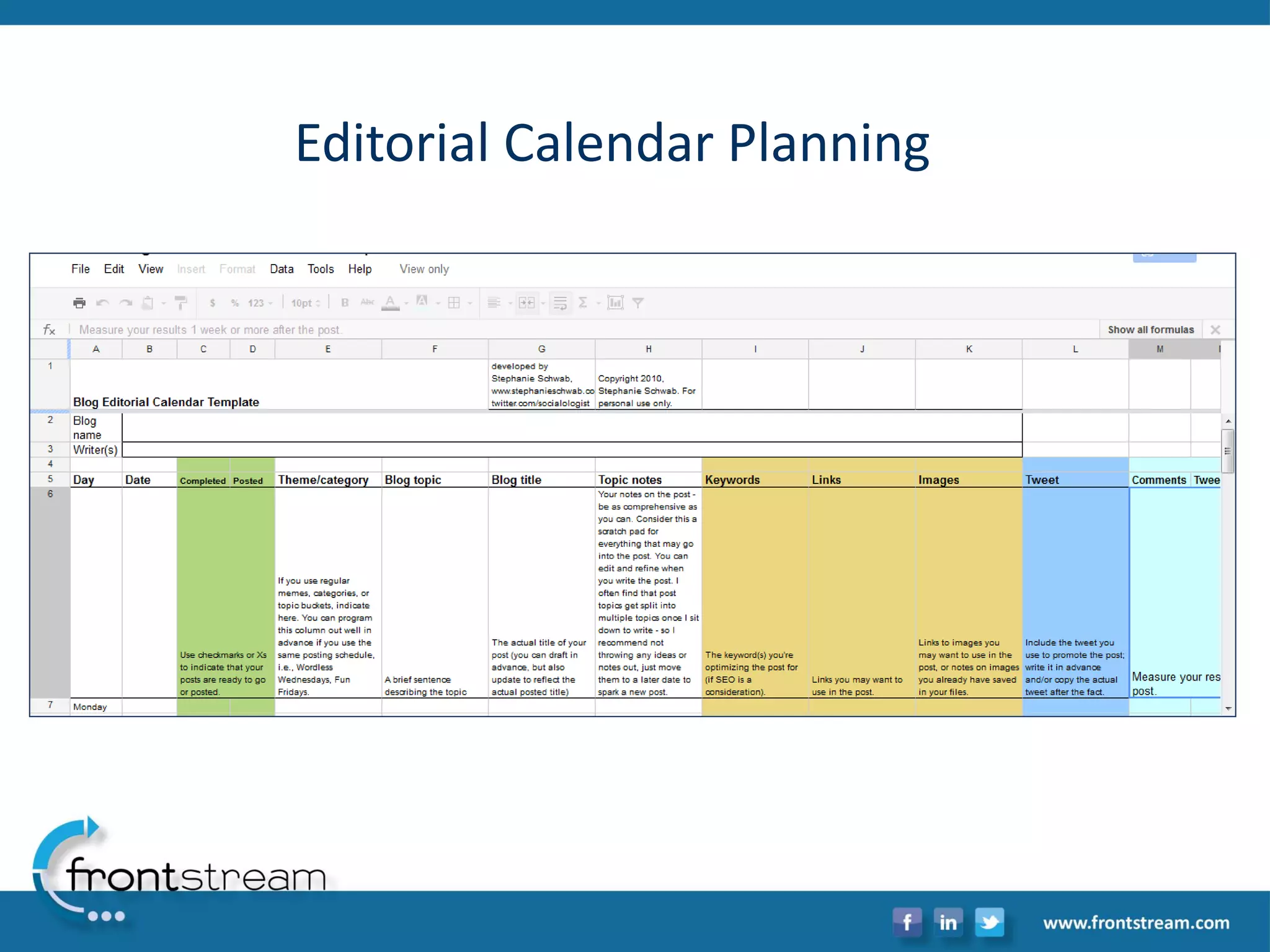 Editorial Calendar Planning  
