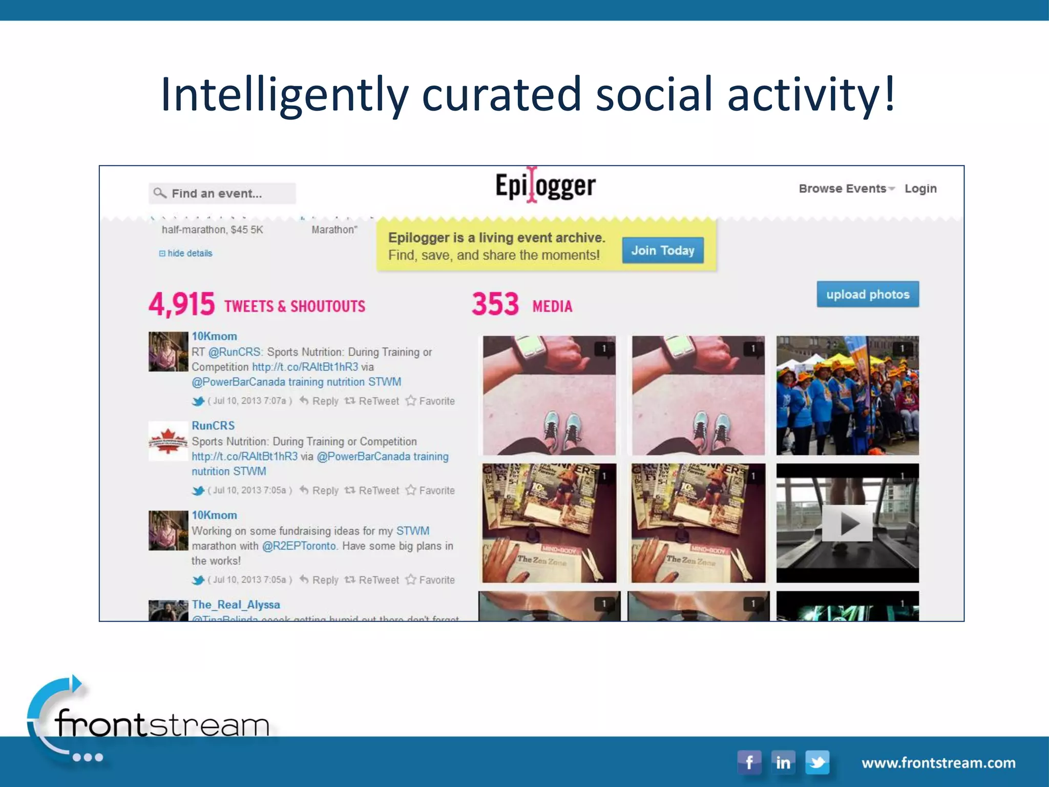 Intelligently curatedsocial activity!  