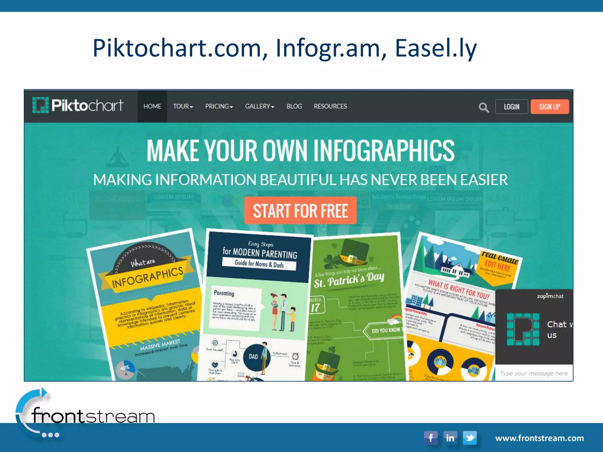 Piktochart.com, Infogr.am, Easel.ly  