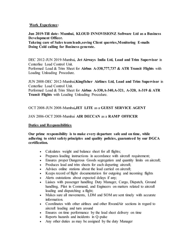 LOAD CONTROL SUPERVISOR / LOAD PLANNER | DOC