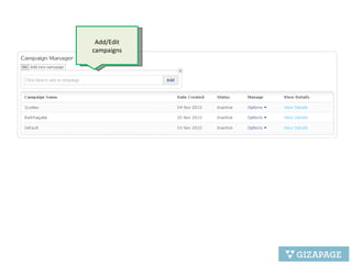 Add/Edit campaigns 
