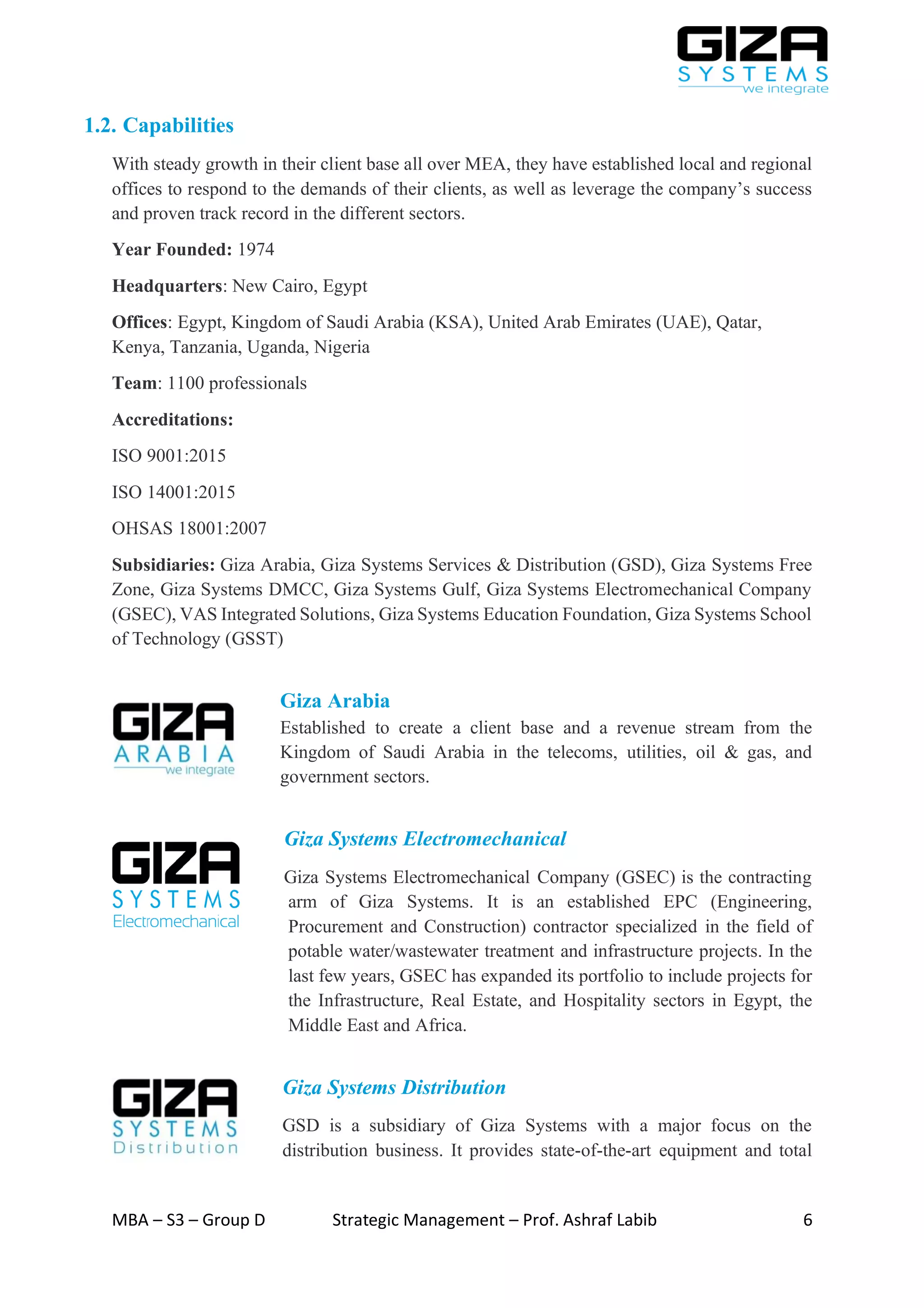 Giza systems group d - giza systems | PDF