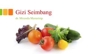 Gizi Seimbang
dr. Miranda Manarisip
 