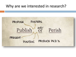 Why are we interested in research? 
 