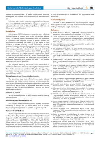 Identification of a Novel Mutation (p.G328W) in the NR5A1 Gene in a Boy ...