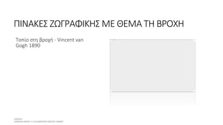 ΠΙΝΑΚΕΣ ΖΩΓΡΑΦΙΚΗΣ ΜΕ ΘΕΜΑ ΤΗ ΒΡΟΧΗ
Τοπίο στη βροχή - Vincent van
Gogh 1890
 
