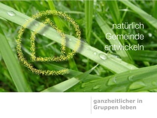 natürlich
   Gemeinde
   entwickeln




ganzheitlicher in
Gruppen leben
 