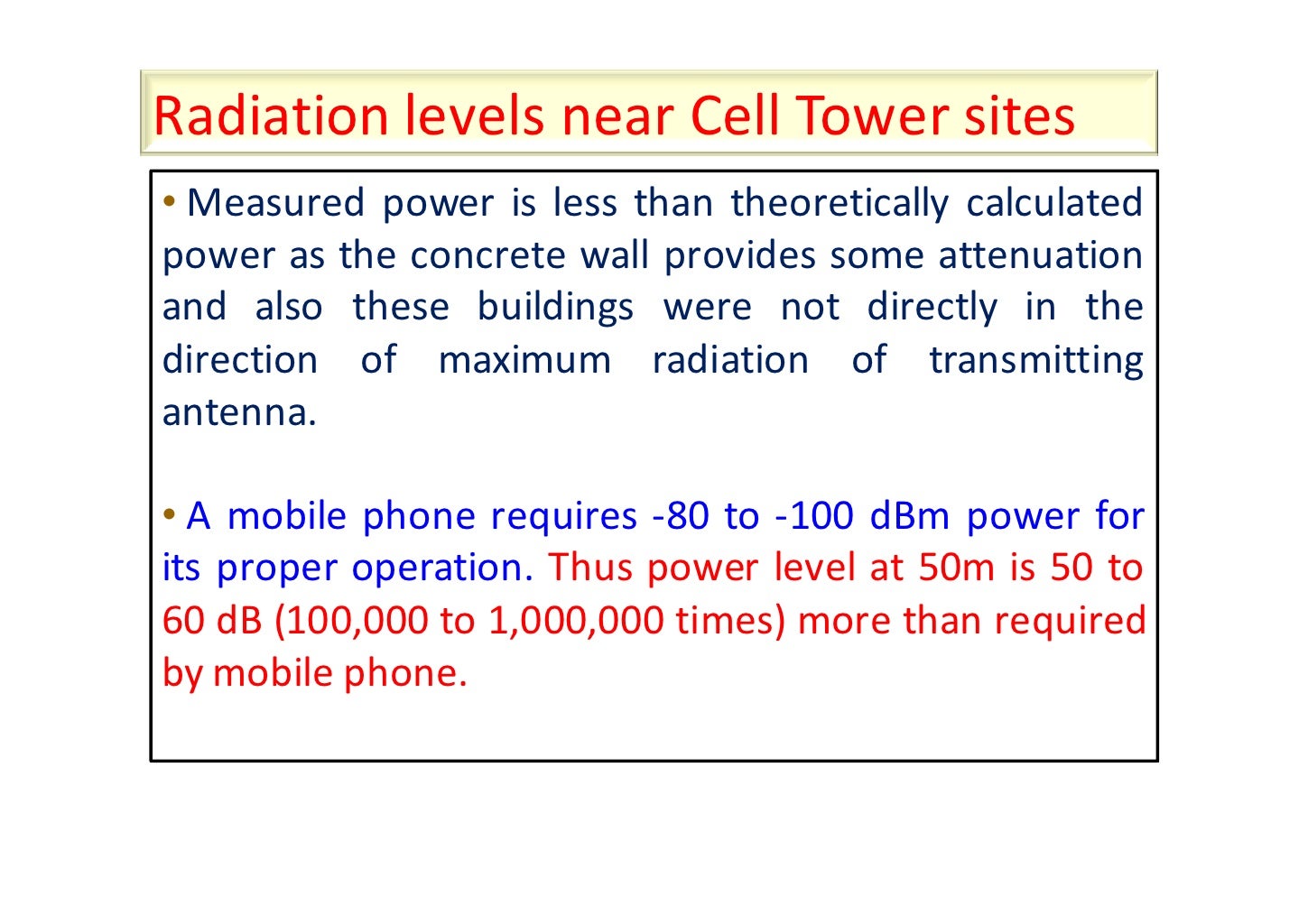 Mobile Tower Radiation Norms