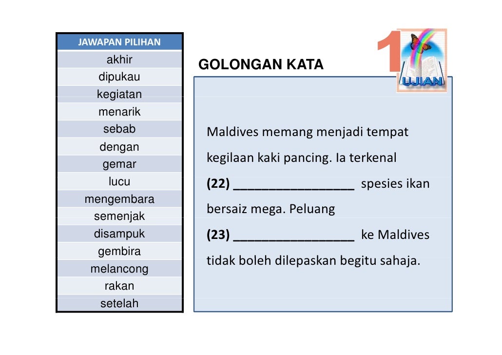 LATIHAN BAHASA MELAYU PSLE GOLONGAN KATA 03