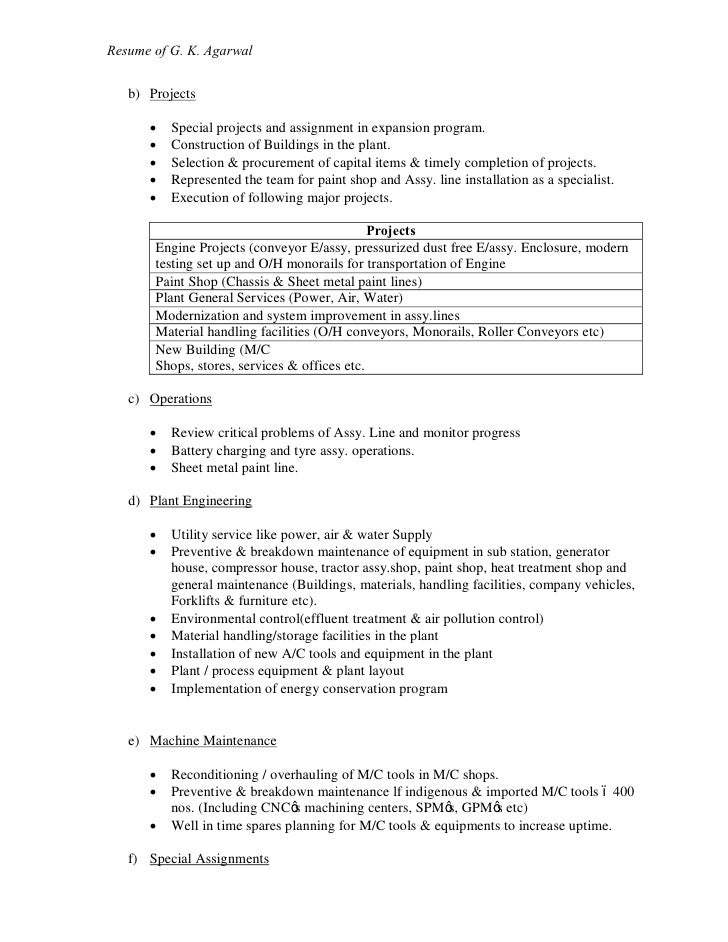 resume c projects for resume