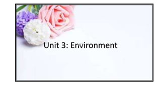 Unit 3: Environment
 