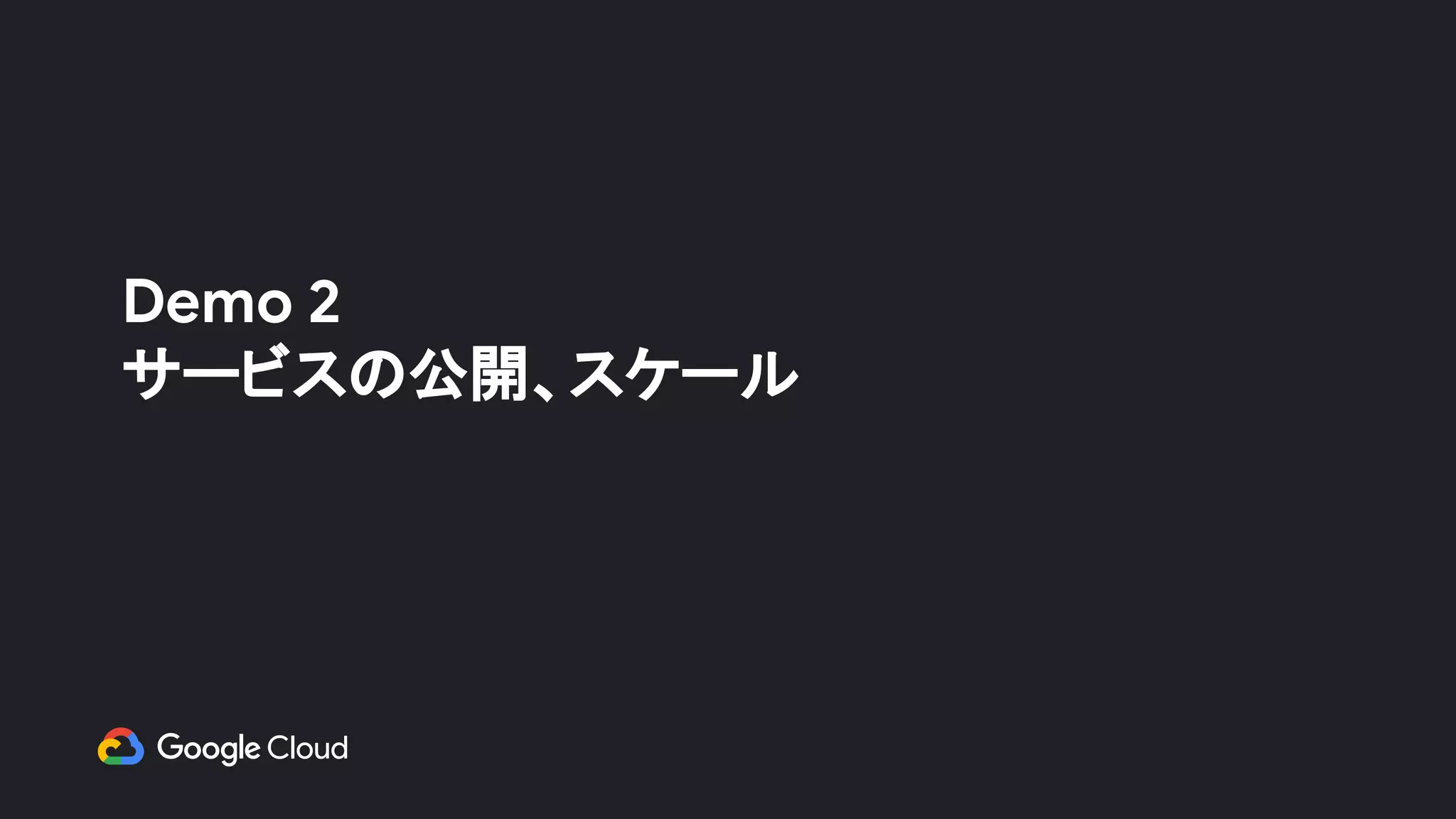 Demo 2
サービスの公開、スケール
 