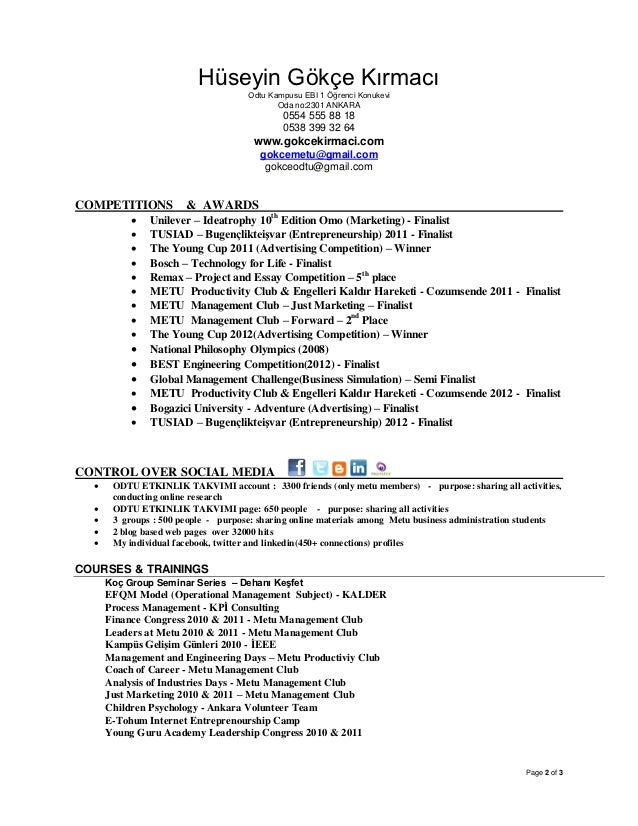 gokce kirmaci cv ingilizce