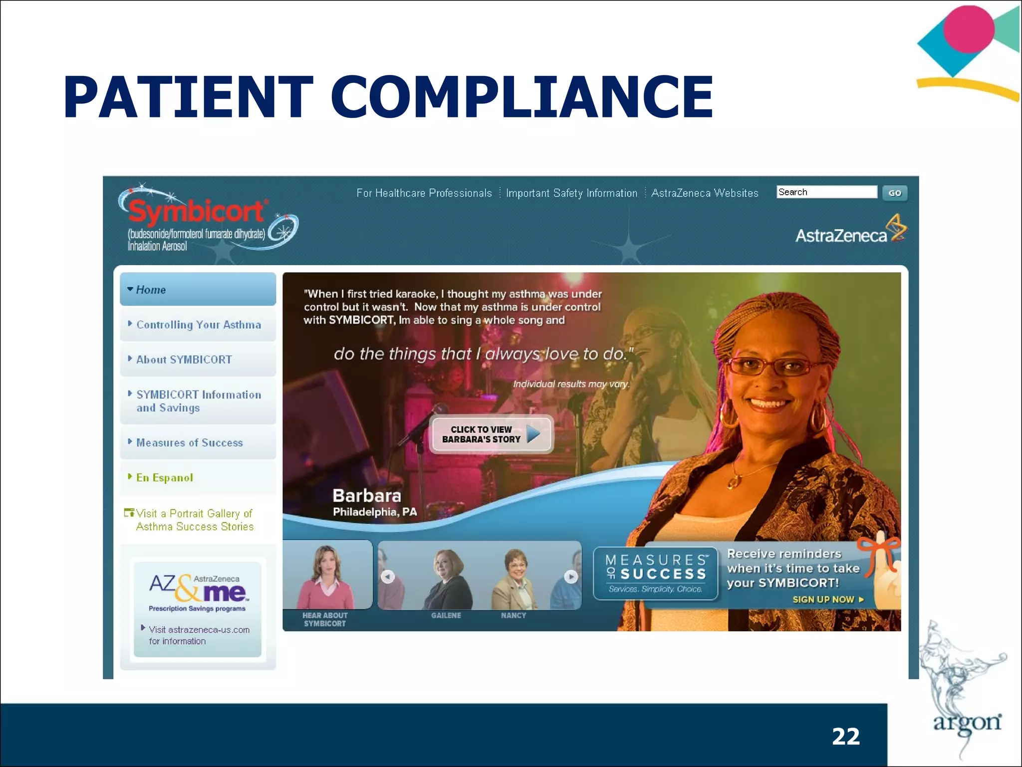PATIENT COMPLIANCE




                     22
 