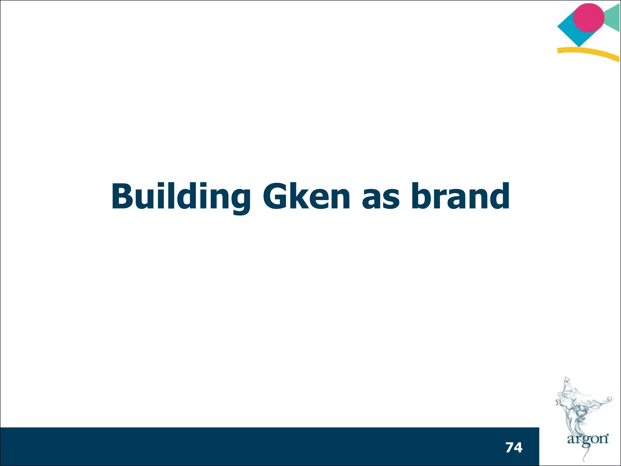 Building Gken as brand




                     74
 