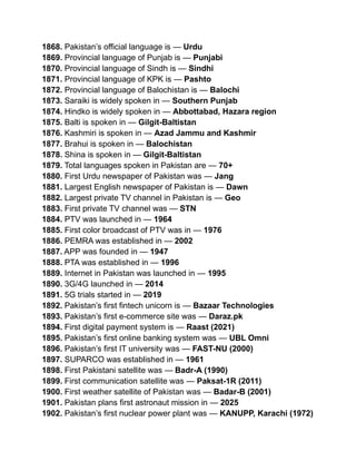 Kpk Language GK PAKISTAN.pdf, general knowledge of Pakistan | PDF