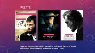 RELATE.
Except the fact that these movies are made in Hollywood, there is an unique
achievement that makes these movies special. What’s that?
 