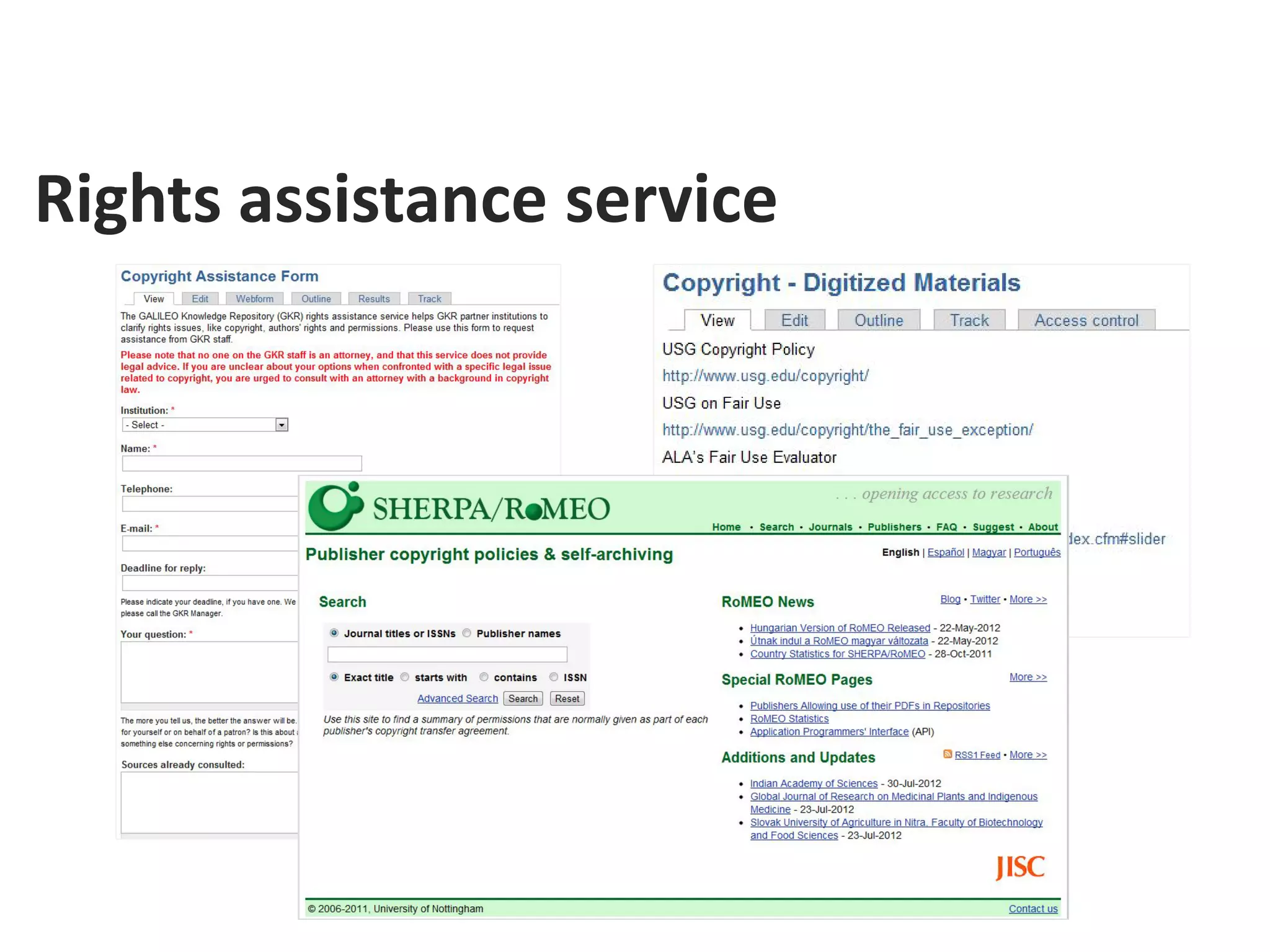 Rights assistance service
 