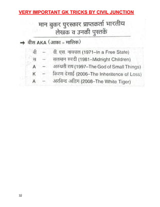 VERY IMPORTANT GK TRICKS BY CIVIL JUNCTION
32
 