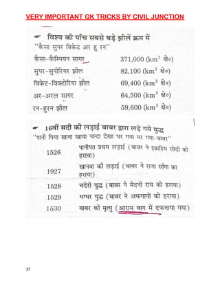 VERY IMPORTANT GK TRICKS BY CIVIL JUNCTION
37
 