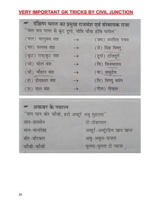 VERY IMPORTANT GK TRICKS BY CIVIL JUNCTION
39
 