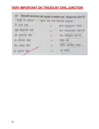 VERY IMPORTANT GK TRICKS BY CIVIL JUNCTION
42
 