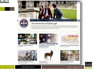 17 18 - déc -2014 Institut Mines-Télécom MOOC - quelques retours 
 