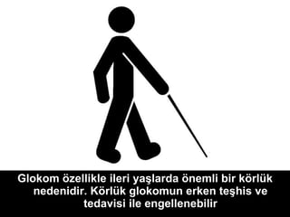 Glokom özellikle ileri yaşlarda önemli bir körlük nedenidir. Körlük glokomun erken teşhis ve tedavisi ile engellenebilir 