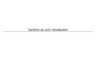 Synthèse de cette introduction
 