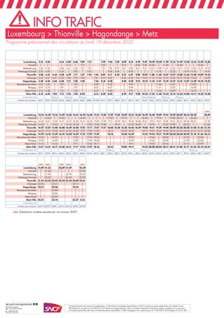 Fiche horaires des TER entre Metz et Luxembourg, 19 décembre 2022 | PDF