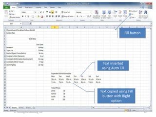 Fill button

Text inserted
using Auto Fill

Text copied using Fill
button with Right
option
© Paradigm Publishing, Inc.

16

 