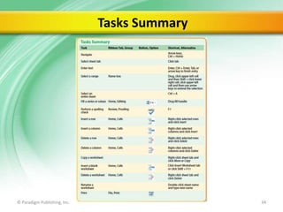 Tasks Summary

© Paradigm Publishing, Inc.

34

 