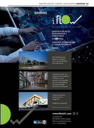 INDUSTRIA LOGÍSTICA - LOGISTICS - SETOR LOGÍSTICO ARGENTINA 103
Guía Logística y de Comercio Exterior XVIII - 2021 - 2022 - www.guialogistica.info
IFLOW
 