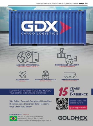 Guía Logística y de Comercio Exterior XVIII - 2021 - 2022 - www.guialogistica.info
COMERCIO EXTERIOR - FOREING TRADE - COMÉRCIO EXTERIOR BRASIL 173
GDX
 