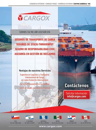 Guía Logística y de Comercio Exterior XVIII - 2021 - 2022 - www.guialogistica.info
COMERCIO EXTERIOR - FOREIGN TRADE - COMÉRCIO EXTERIOR CENTRO AMÉRICA 195
CARGOX
 