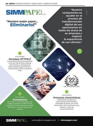 Guía Logística y de Comercio Exterior XVIII - 2021-2022 - www.guialogistica.info
240 MÉXICO COMERCIO EXTERIOR - FOREIGN TRADE - COMÉRCIO EXTERIOR
SIMMPAPEL
 